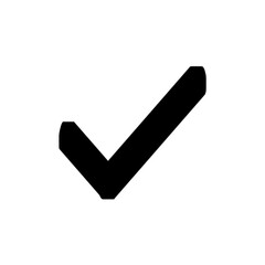 black check mark button with text no circle for web and others
