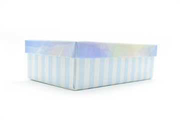 beautiful blue paper box on white background