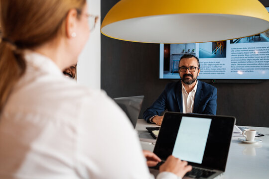Smiling Businessman Having A Job Interview
