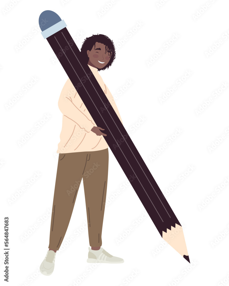 Poster afro woman writing