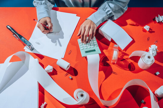 accountant working on finances