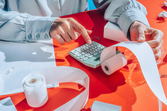 accountant calculating final records 