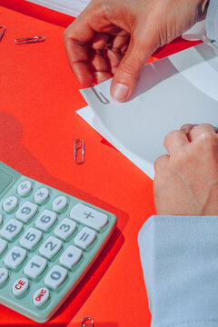 Clerk working on documents