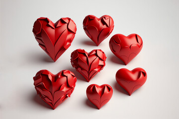 Obraz premium Red heart shaped illustration vector art, great for valentines day, textile, background, wallpapers