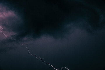 Lightning Bolt Across Stormy Sky