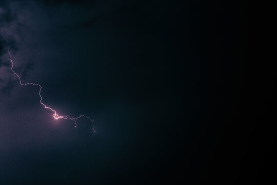 Lightning Bolt Illuminating Night Sky
