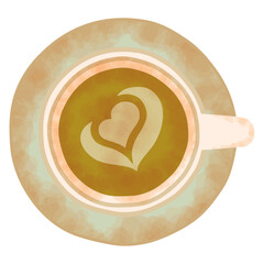 coffee drink in cup airview