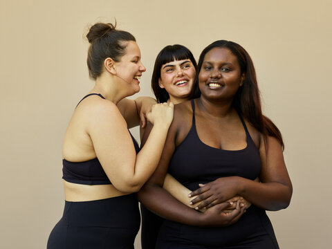 Plus size women smiling
