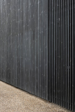 black wall and gravel