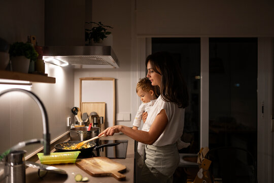 Mother Cooking at Home