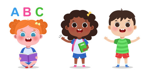 happy children illustration student