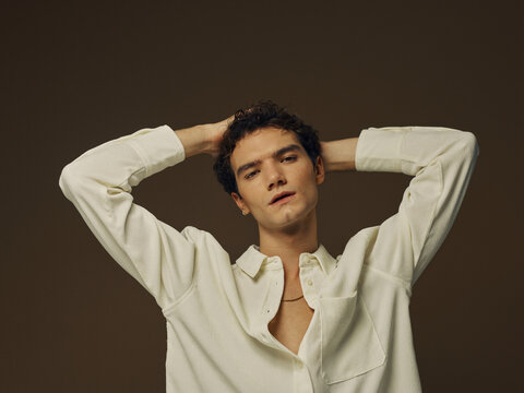 Sexy man in unbuttoned shirt