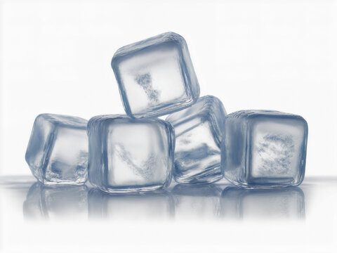 Ice cubes, isolated on white background.PNG