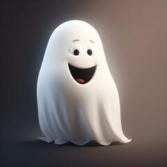 Cartoon ghost illustration made with generative AI