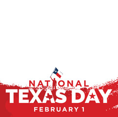 National Texas Day. February 1. Vector Illustration.