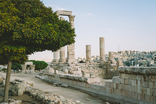 The Temple of Hercules at the Citadel in Amman
