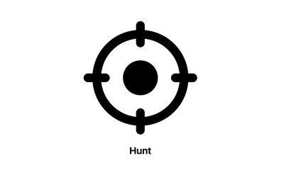Hunt vector icon black and white perfect pixel eps 8 