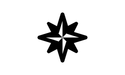 Obraz premium Wind rose compas vector icon black and white perfect pixel eps 8 