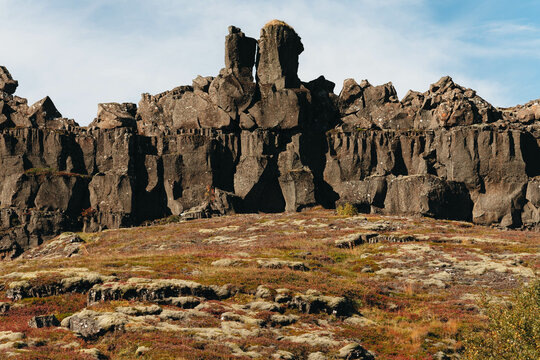 &THORN;ingvellir National Park. Eurasian and North American tectonic plates