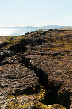 &THORN;ingvellir National Park. tectoniс split of Eurasian American plates