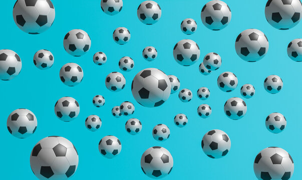 Soccer balls pattern background