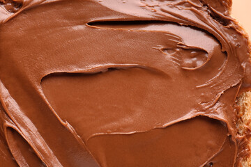 Tasty toast with hazelnut butter, closeup