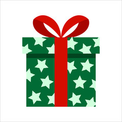 Green and Red Flat Christmas Giftbox
