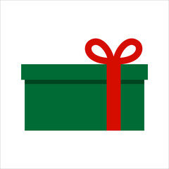 Green and Red Flat Christmas Giftbox