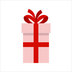 Pink and Red Flat Christmas Giftbox