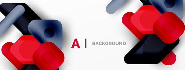 Minimal geometric abstract background. Colorful geometric blocks. Lines, squares and triangles composition wallpaper