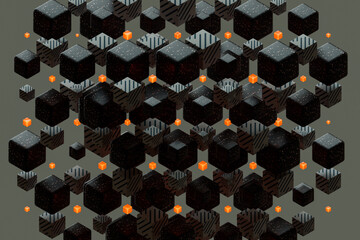 abstract cubes in different sizes