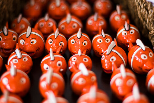 Wooden toy fish being sold in Cozumel, Mexico