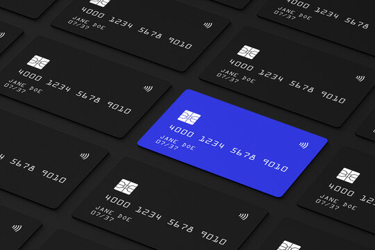 Illustration of black credit cards