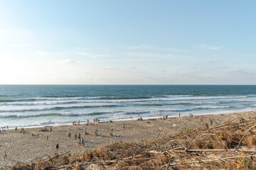 Late afternoon beach scene