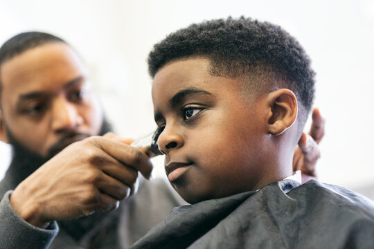 Barber: Handsome Boy Getting Final Trim