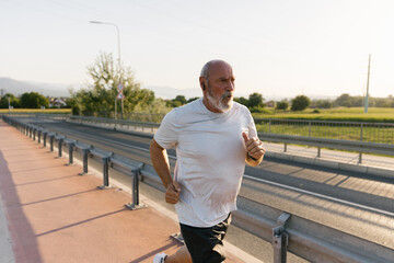 Boomer Jogging While Listening To Music