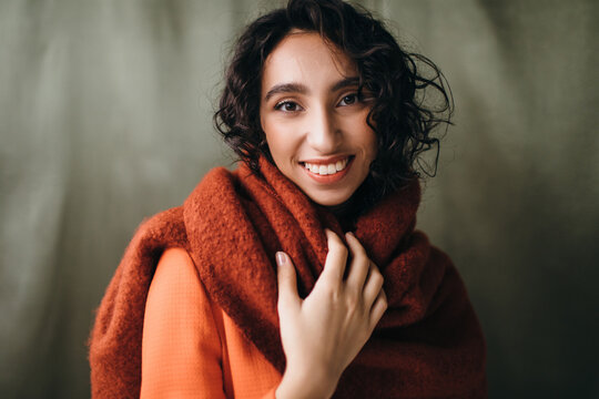 Smiling Woman Studio Portrait