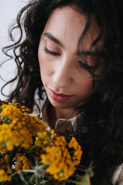 Woman Portrait With Flowers