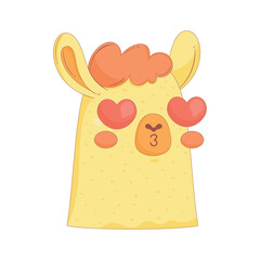 Obraz premium llama perubian with hearts