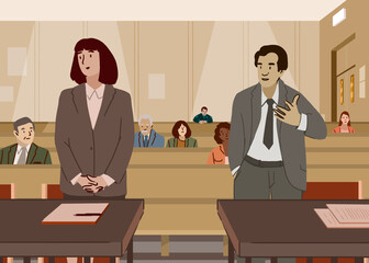 Lawyers during trial in court