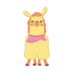 Obraz premium llama perubian wearing kerchief