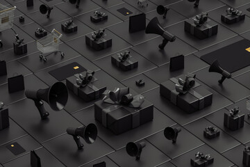 Black gift boxes for Black Friday