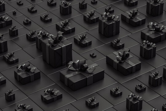 Black gift boxes for Black Friday
