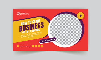 Creative corporate youtube thumbnail and social media web banner template