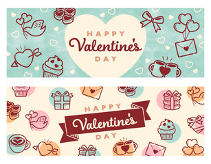 バレンタインのバナー　ポップ © Chinu-maru