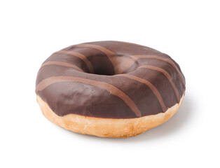 Tasty chocolate donut on white background
