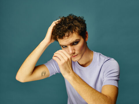 Man taking care of his hair