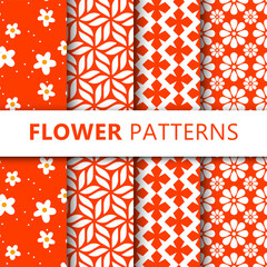 Set draw simple flower patterns for your fabric and textile