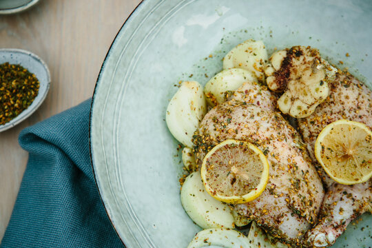 Chicken with lemon and za'atar