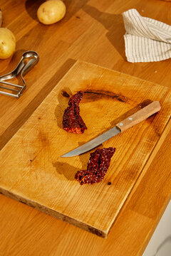 Vegetables On Kitchen Table
